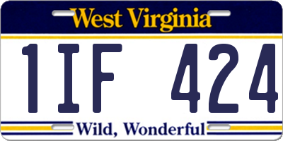 WV license plate 1IF424