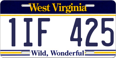 WV license plate 1IF425