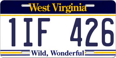WV license plate 1IF426