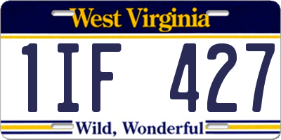 WV license plate 1IF427
