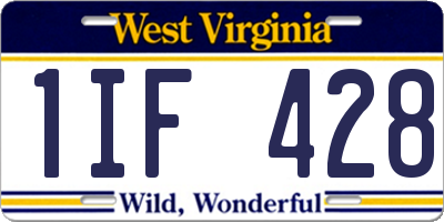 WV license plate 1IF428