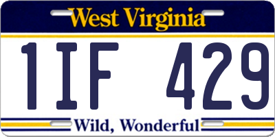 WV license plate 1IF429