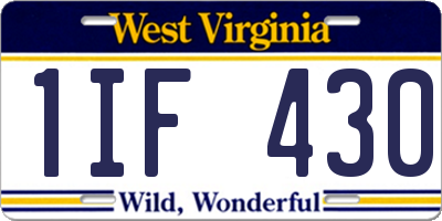 WV license plate 1IF430