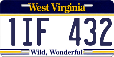 WV license plate 1IF432