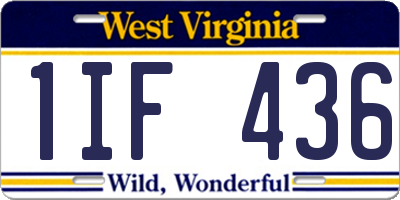 WV license plate 1IF436