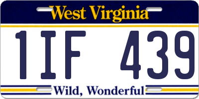 WV license plate 1IF439