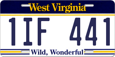 WV license plate 1IF441