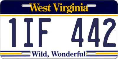 WV license plate 1IF442