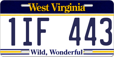 WV license plate 1IF443