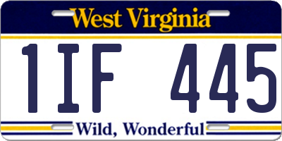 WV license plate 1IF445