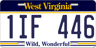 WV license plate 1IF446