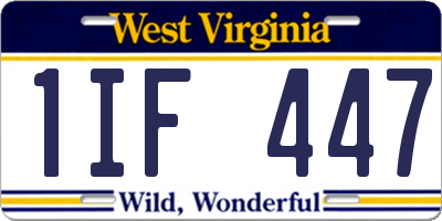 WV license plate 1IF447