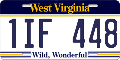 WV license plate 1IF448