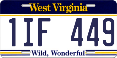 WV license plate 1IF449