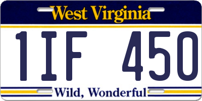 WV license plate 1IF450