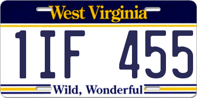 WV license plate 1IF455