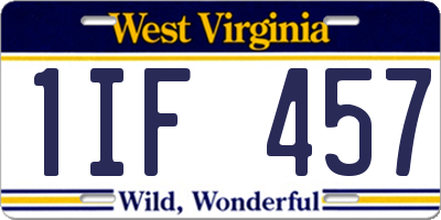 WV license plate 1IF457