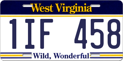 WV license plate 1IF458