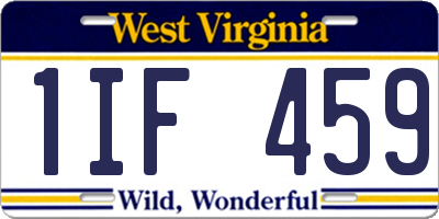 WV license plate 1IF459