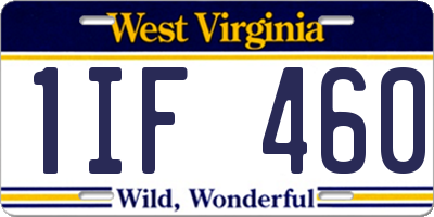 WV license plate 1IF460