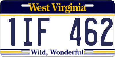 WV license plate 1IF462