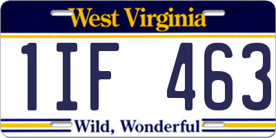 WV license plate 1IF463