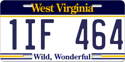 WV license plate 1IF464