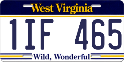 WV license plate 1IF465