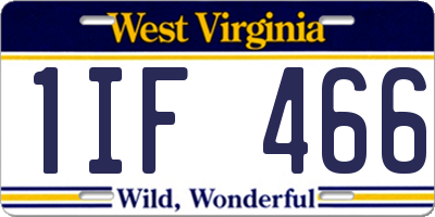 WV license plate 1IF466