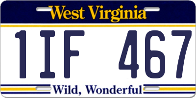 WV license plate 1IF467