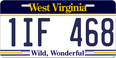 WV license plate 1IF468