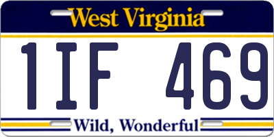 WV license plate 1IF469