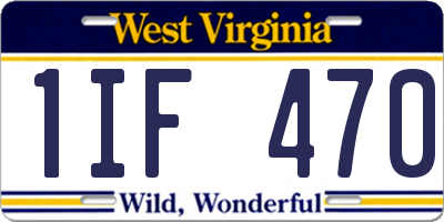 WV license plate 1IF470