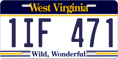 WV license plate 1IF471