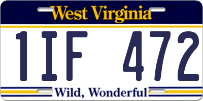 WV license plate 1IF472