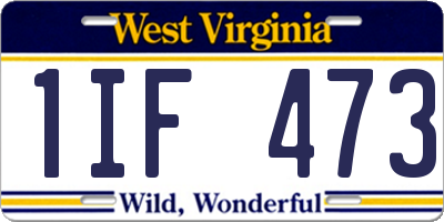 WV license plate 1IF473
