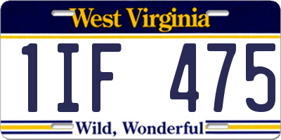 WV license plate 1IF475