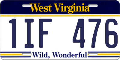 WV license plate 1IF476