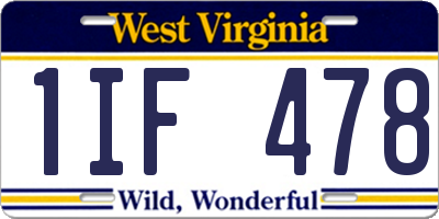 WV license plate 1IF478