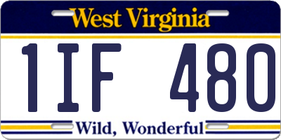 WV license plate 1IF480