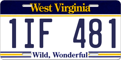 WV license plate 1IF481