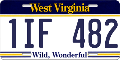 WV license plate 1IF482