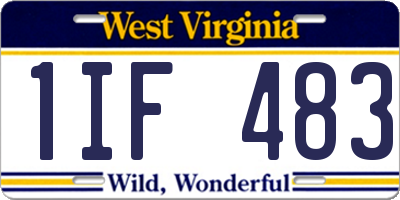 WV license plate 1IF483