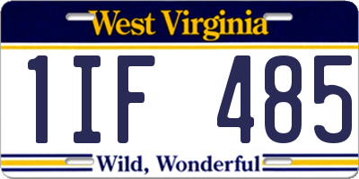 WV license plate 1IF485
