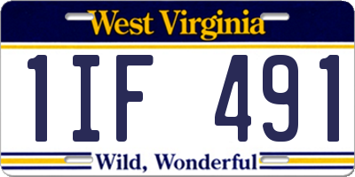 WV license plate 1IF491