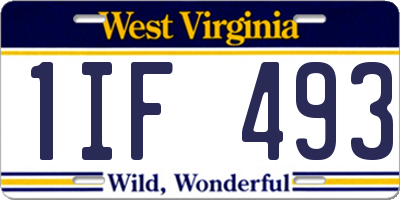 WV license plate 1IF493