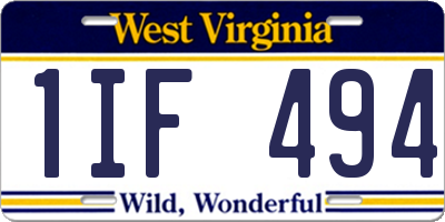 WV license plate 1IF494