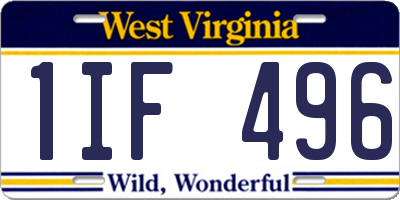 WV license plate 1IF496