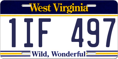 WV license plate 1IF497