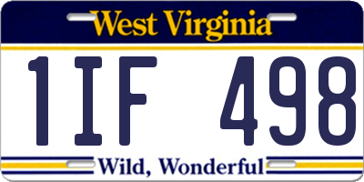 WV license plate 1IF498